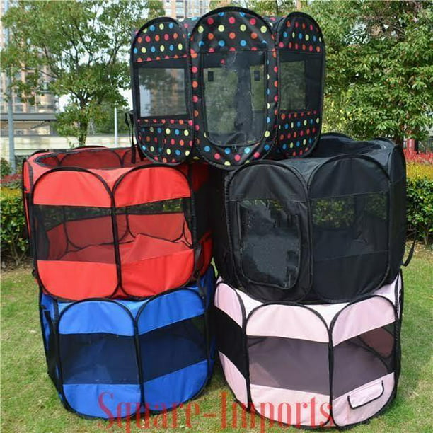 45'' Pet Dog Cat Playpen Tent Portable Outdoor Enclosure Fence Kennel Cage Crate